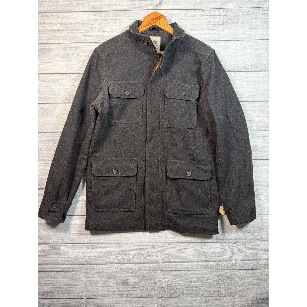 Timberland Men's M Charcoal Gray Wool Blend Field Utility Jacket Bin A